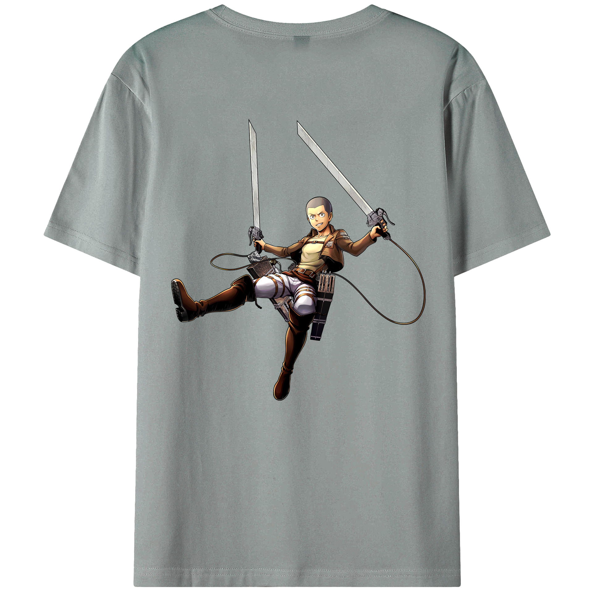 （画像用） 進撃の巨人 コニー·スプリンガー Attack on Titan Connie Springer 綿100％ メンズ半袖Tシャツ（バックプリント） 通気性